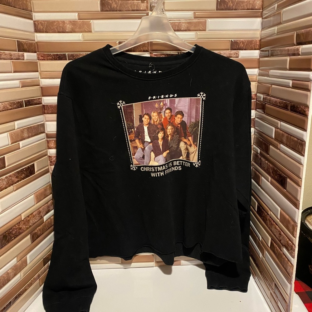Friends cropped Christmas hoodie